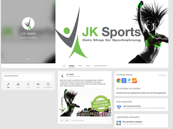 J.K. Sports, Google Plus